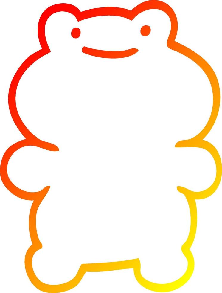 warm gradient line drawing funny cartoon frog vector