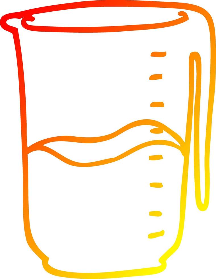 warm gradient line drawing cartoon jug vector