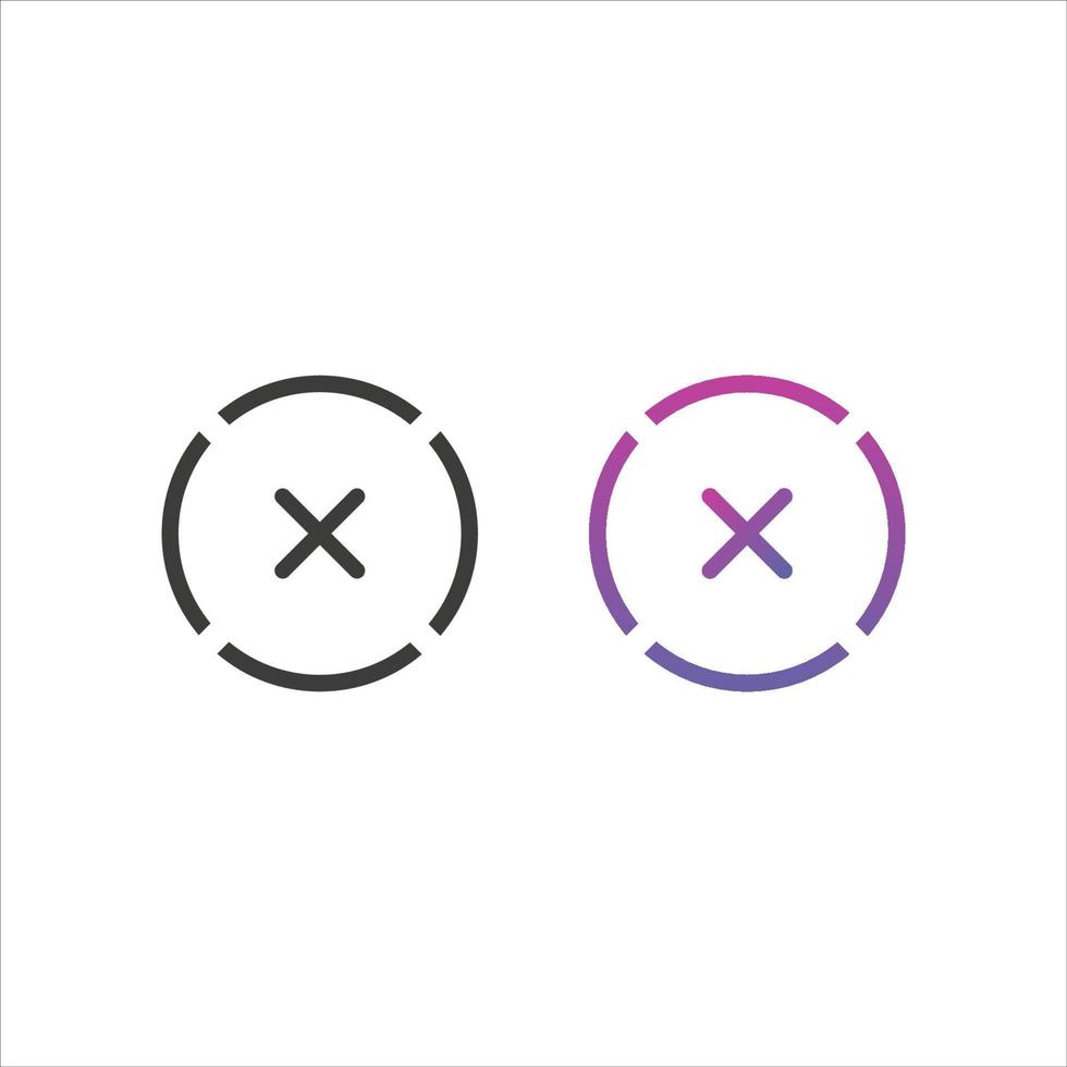 Cross Sign Icon in Solid and Gradient Color vector