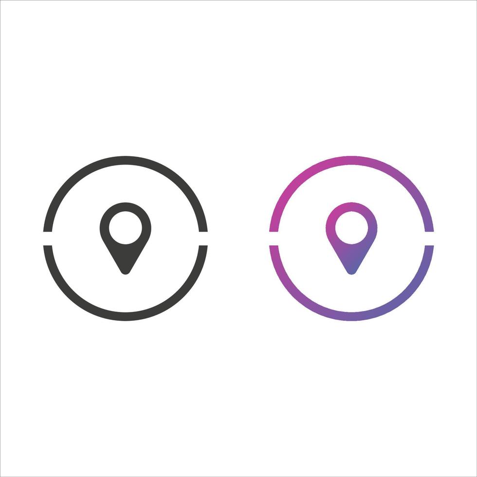 Location Pin Icon in Solid and Gradient Color vector