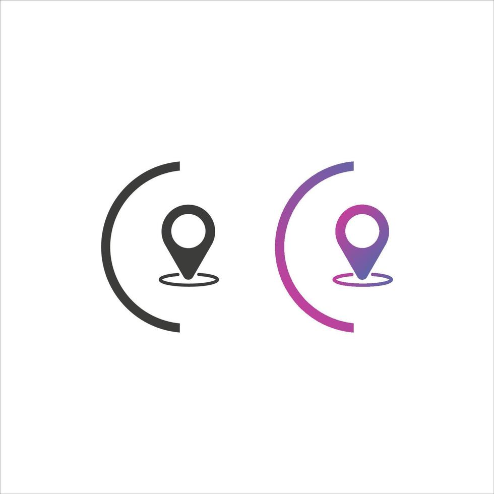 Location Pin Icon in Solid and Gradient Color vector