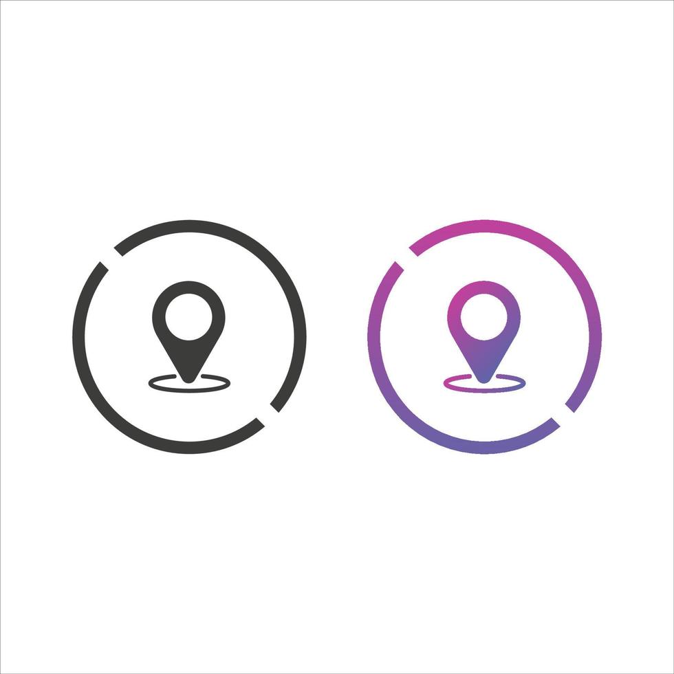 Location Pin Icon in Solid and Gradient Color vector