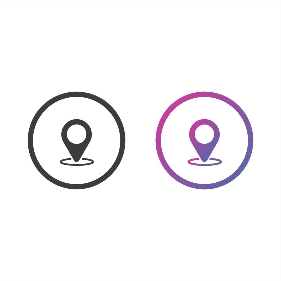 Location Pin Icon in Solid and Gradient Color vector