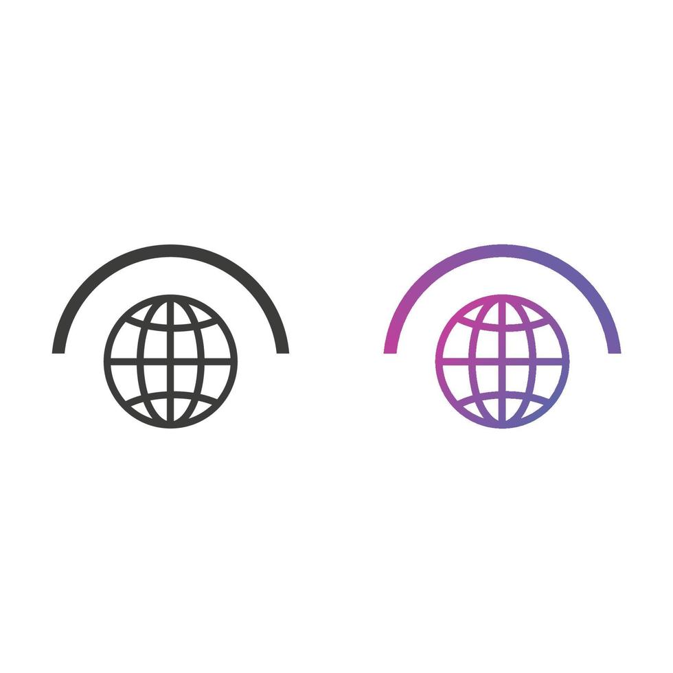 Globe, Website Flat Icon in Solid and Gradient Color vector