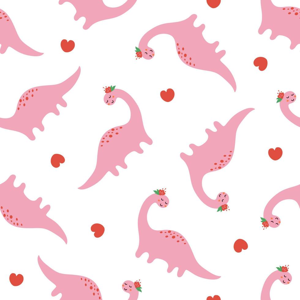Cute dinosaur pattern. Childish seamless print vector
