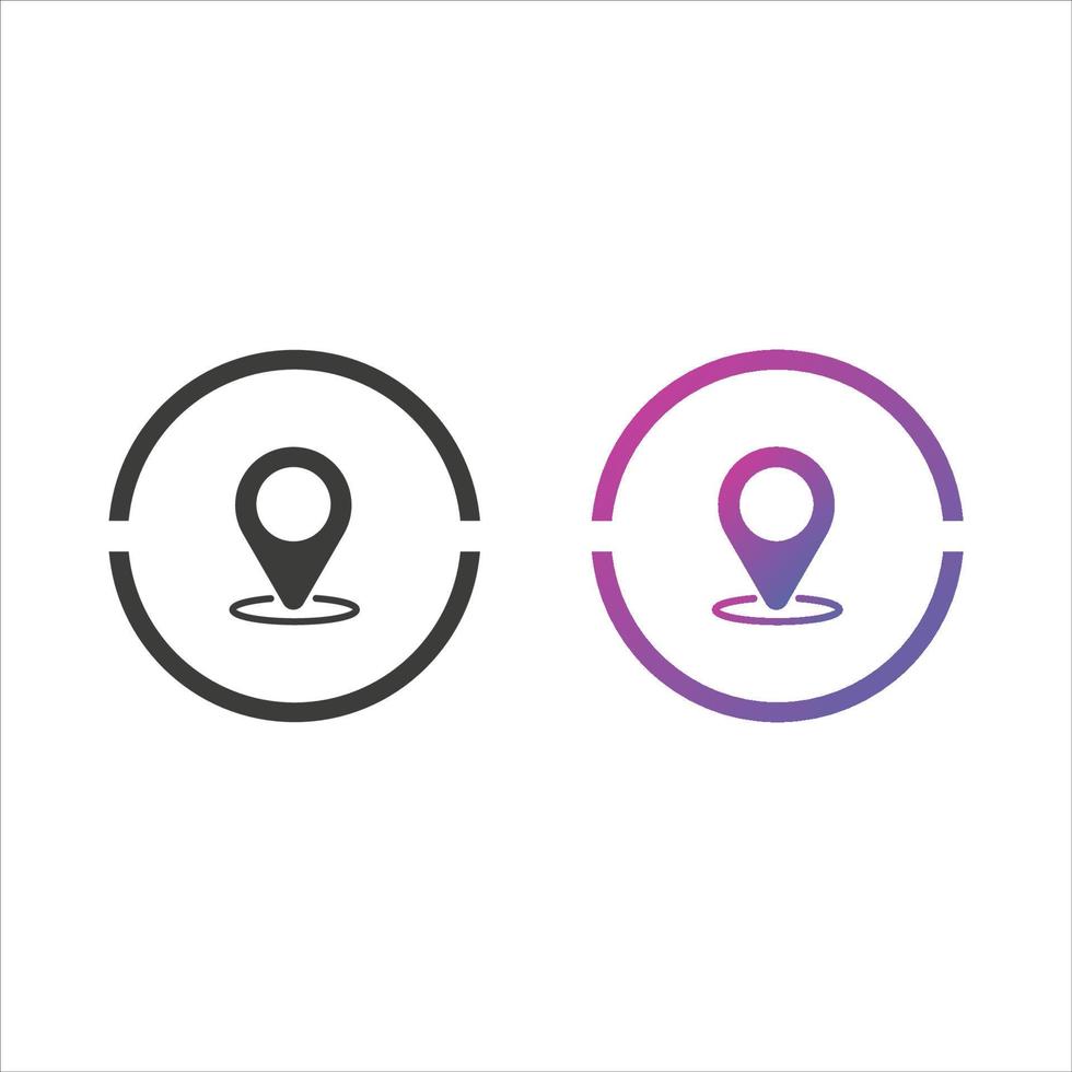 Location Pin Icon in Solid and Gradient Color vector