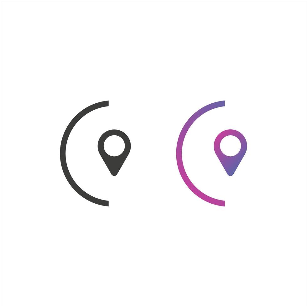 Location Pin Icon in Solid and Gradient Color vector