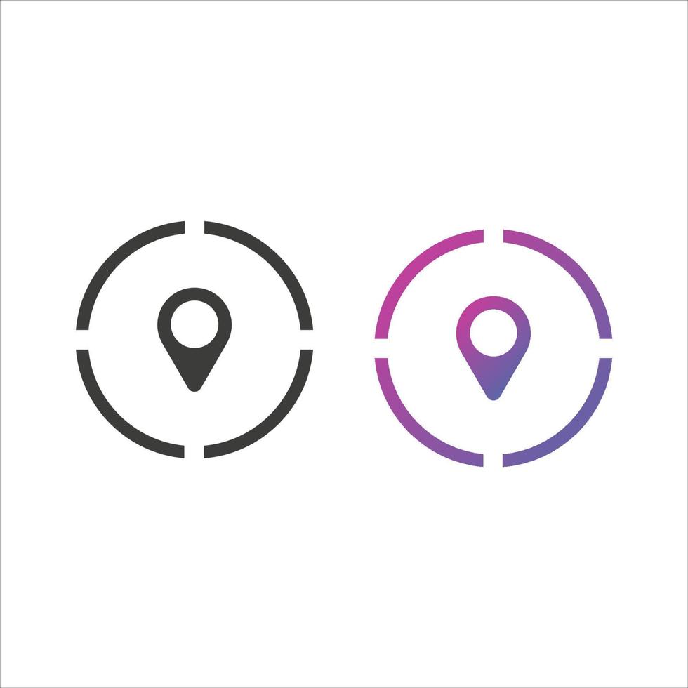 Location Pin Icon in Solid and Gradient Color vector