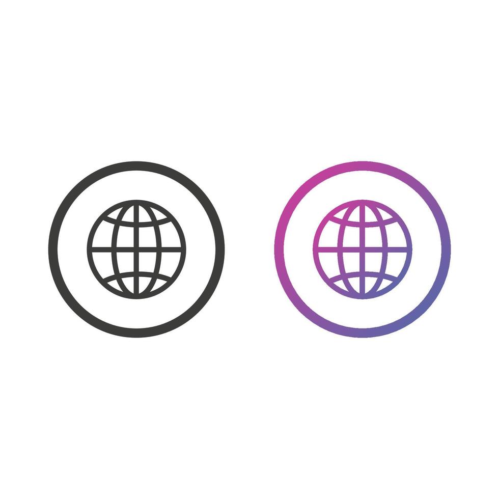 Globe, Website Flat Icon in Solid and Gradient Color vector