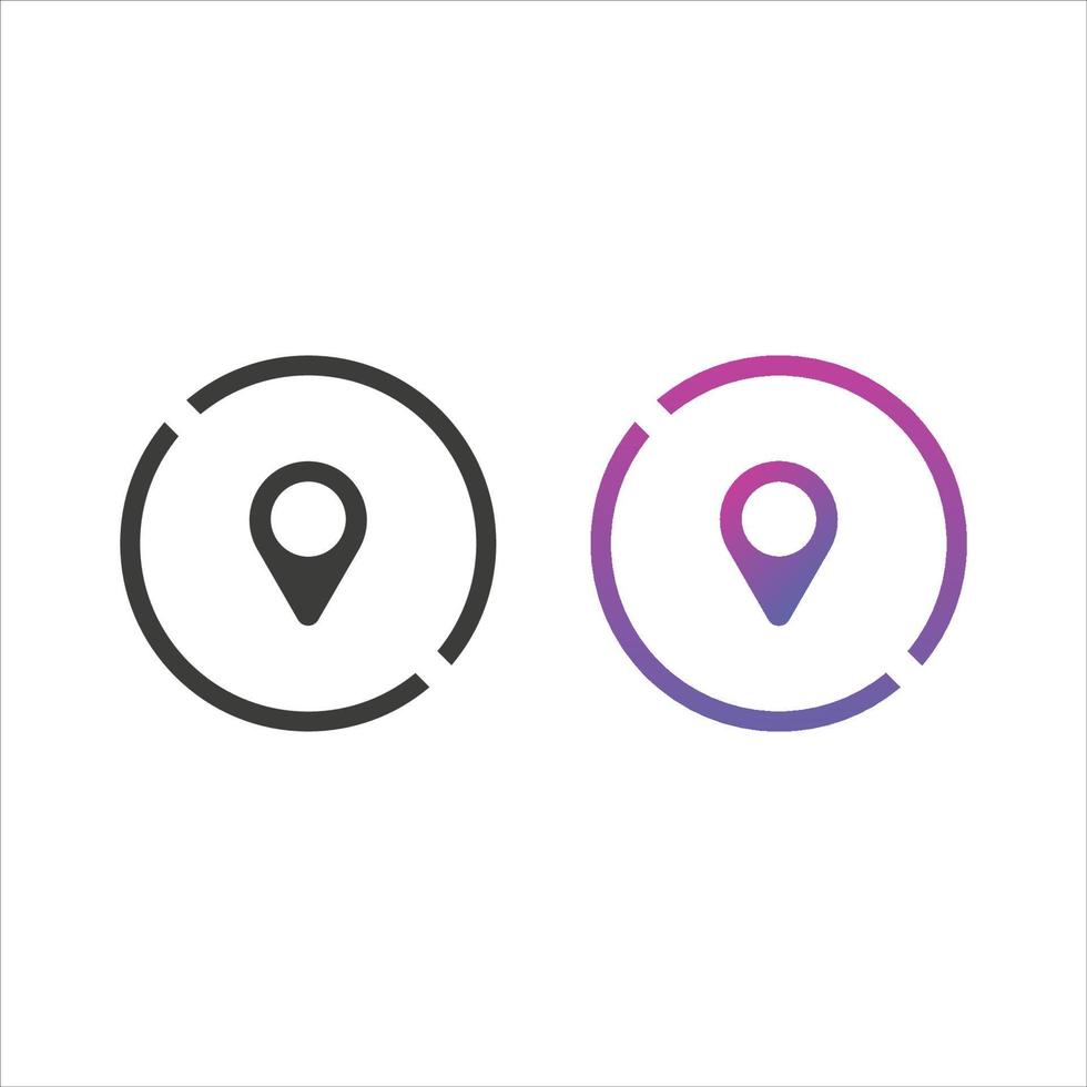 Location Pin Icon in Solid and Gradient Color vector