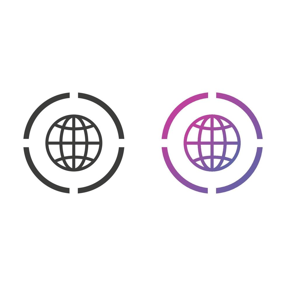 Globe, Website Flat Icon in Solid and Gradient Color vector