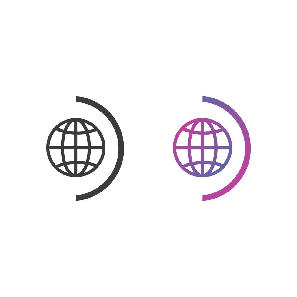 Globe, Website Flat Icon in Solid and Gradient Color vector