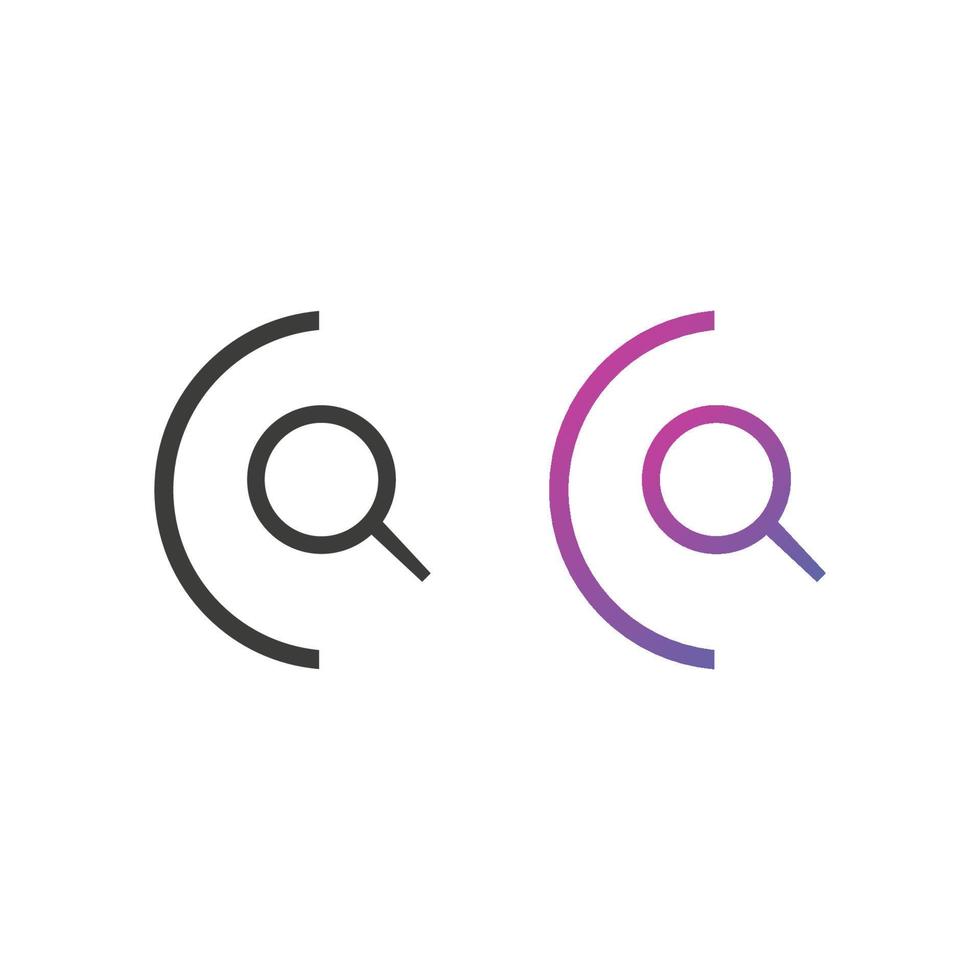 Search Flat Icon in Solid and Gradient Color vector