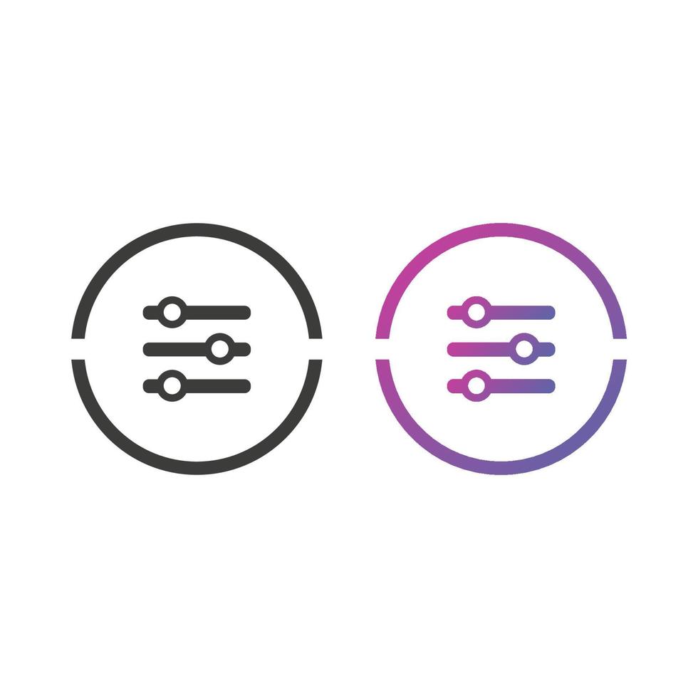 Setting Slider Flat Icon vector