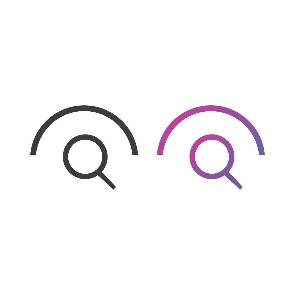 Search Flat Icon in Solid and Gradient Color vector