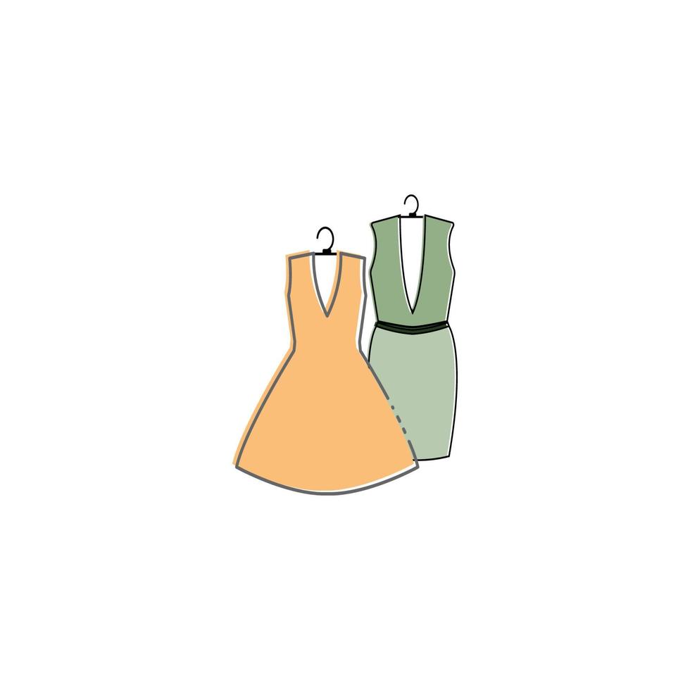 vestido, icono, vector, ilustración, diseño vector