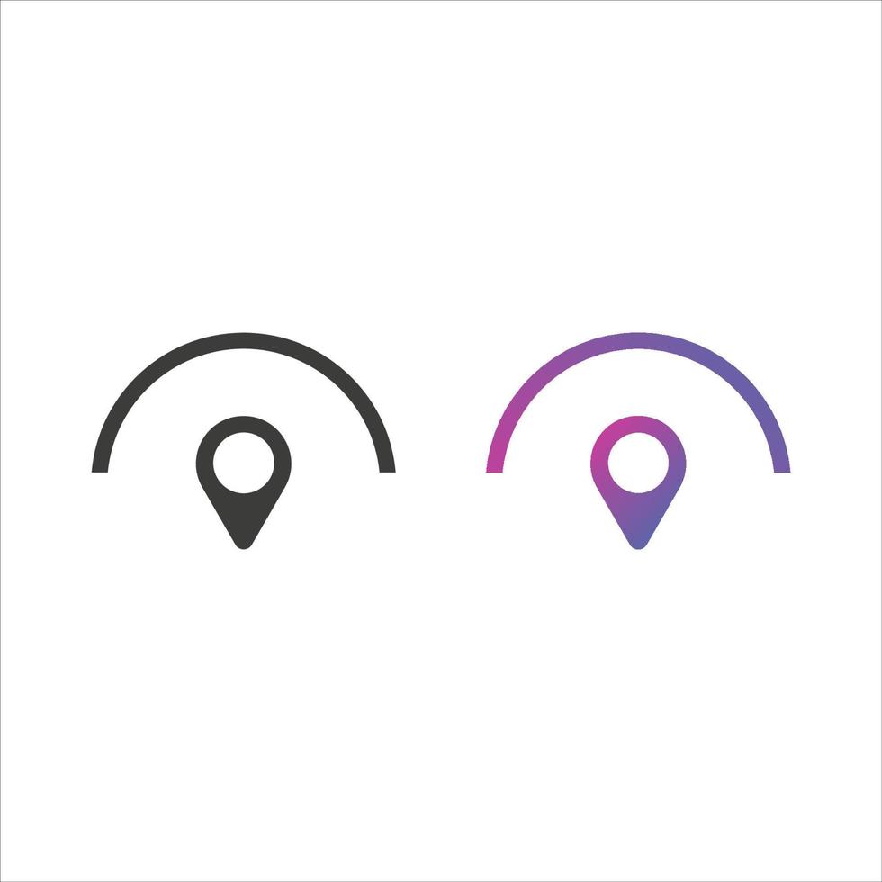 Location Pin Icon in Solid and Gradient Color vector