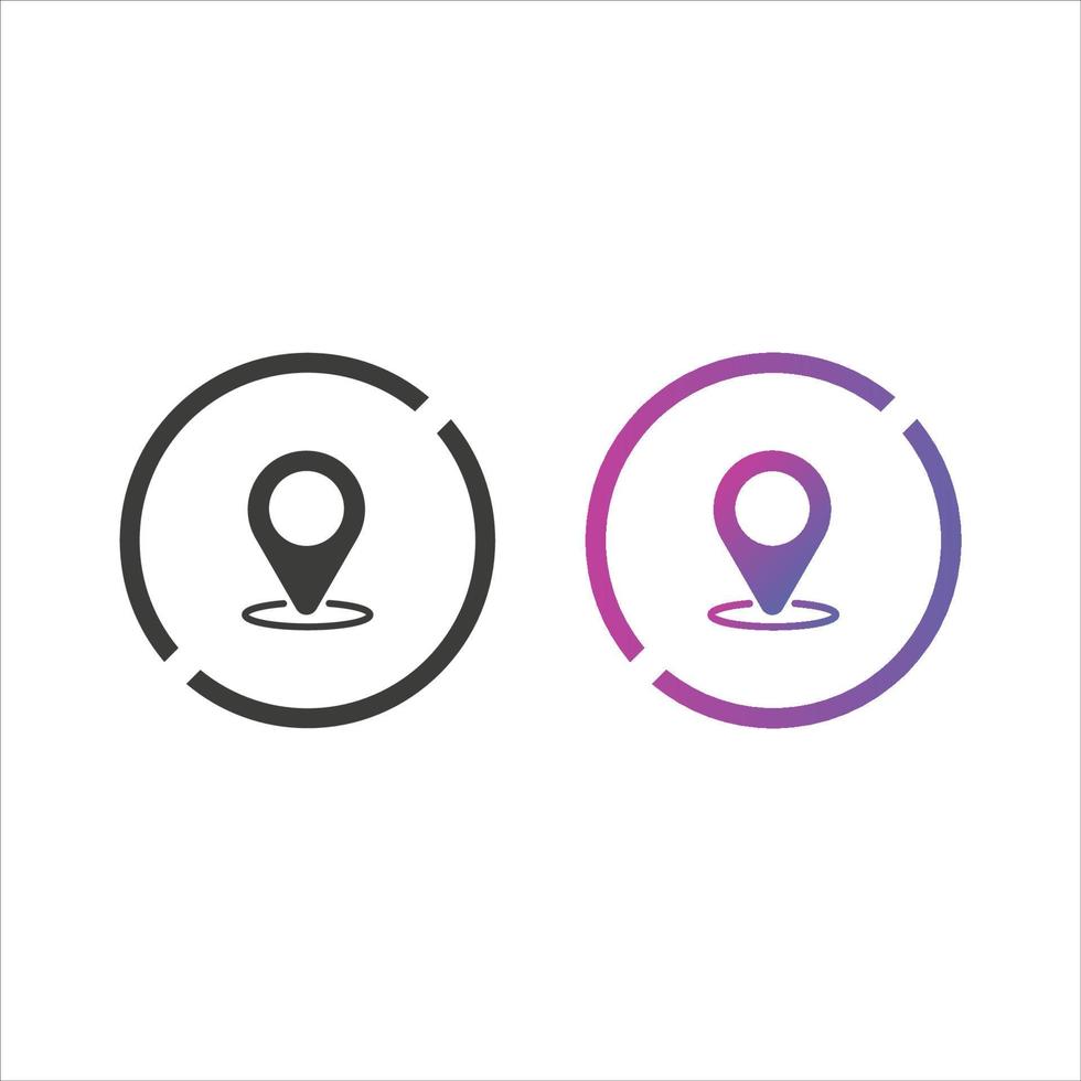 Location Pin Icon in Solid and Gradient Color vector