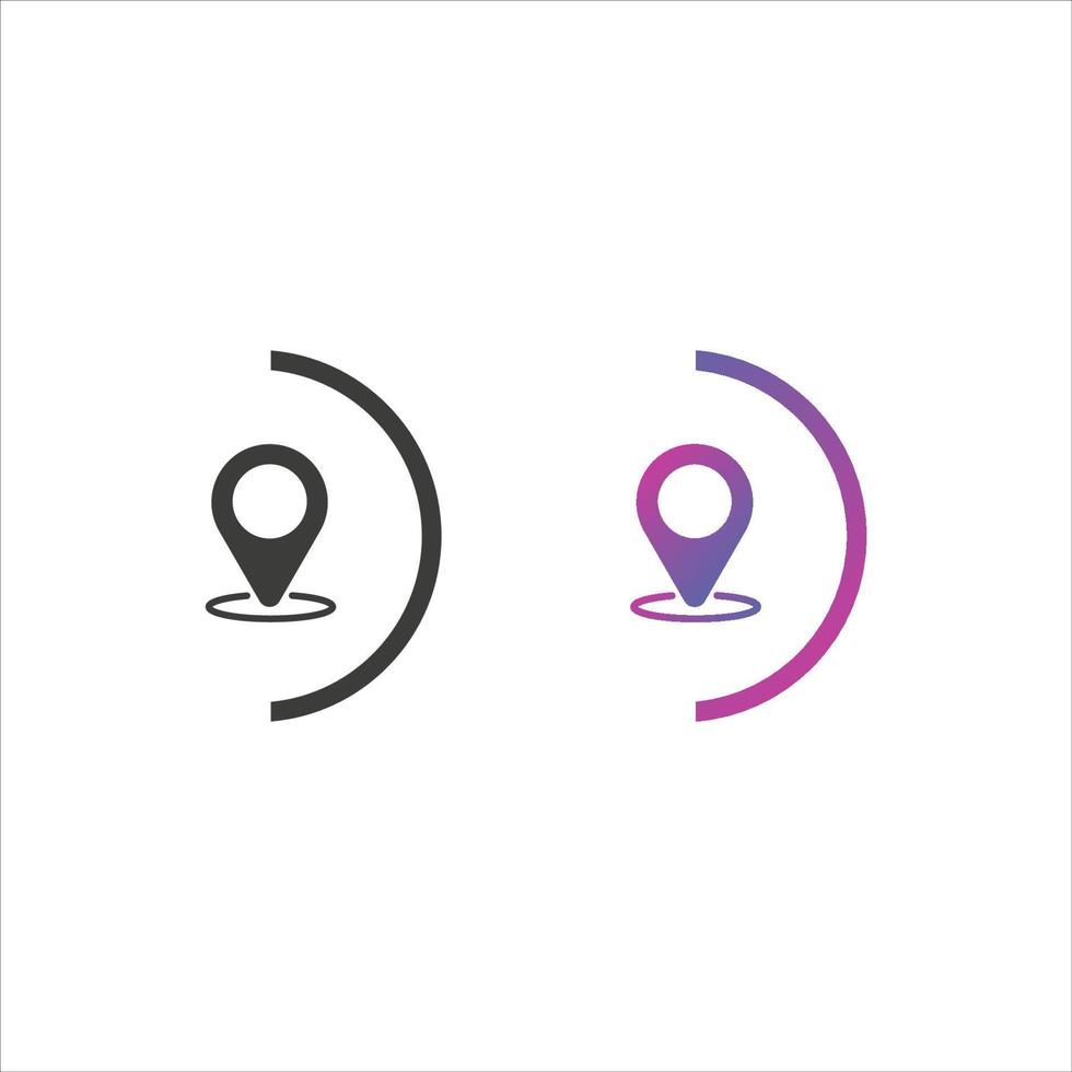 Location Pin Icon in Solid and Gradient Color vector