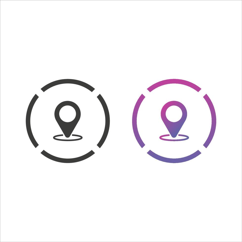 Location Pin Icon in Solid and Gradient Color vector