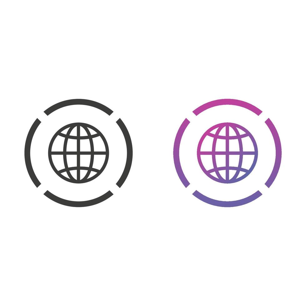 Globe, Website Flat Icon in Solid and Gradient Color vector