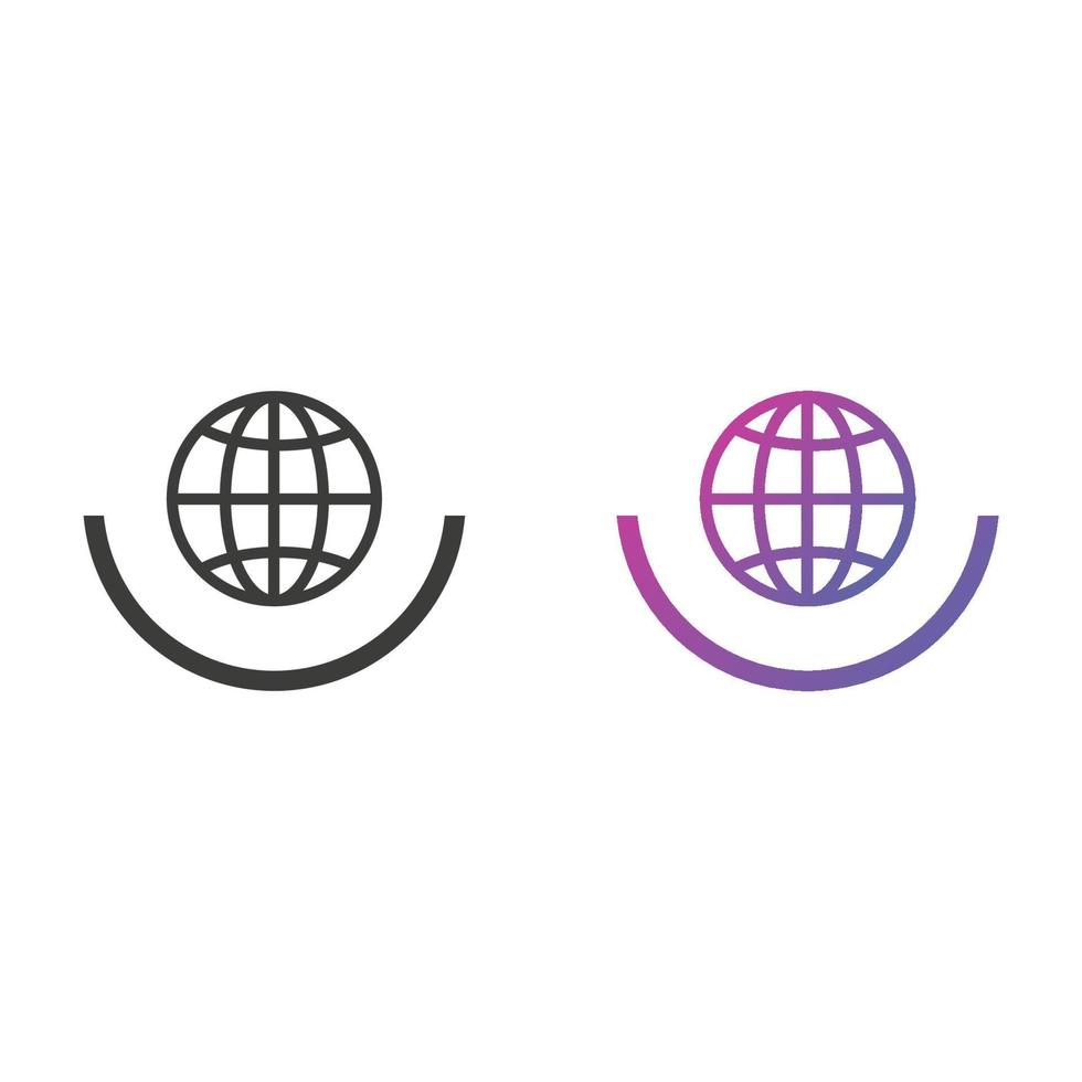 Globe, Website Flat Icon in Solid and Gradient Color vector