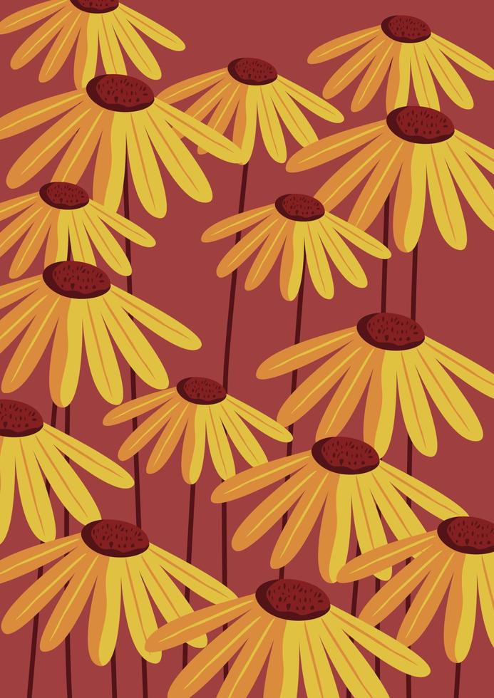 fondo de patrón floral de flor de sol vector