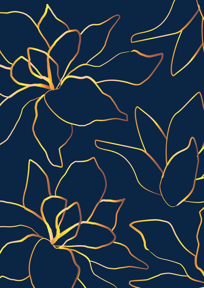 fondo de patrón floral dorado vector