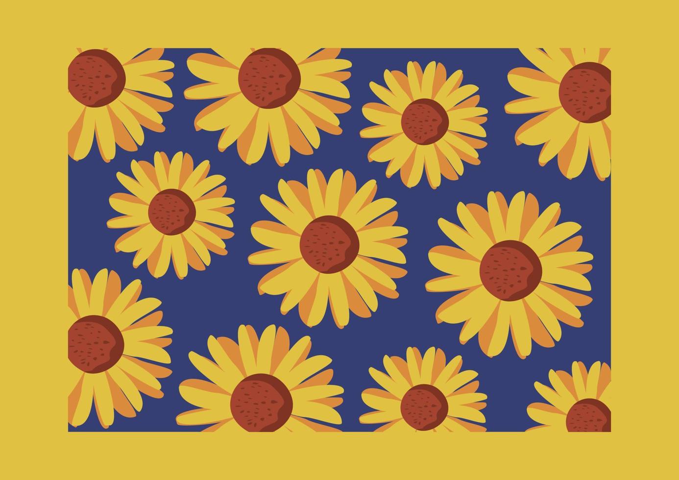 sun flower floral pattern background vector