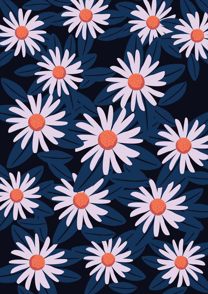 Fondo de patrón floral de flor de margarita vector