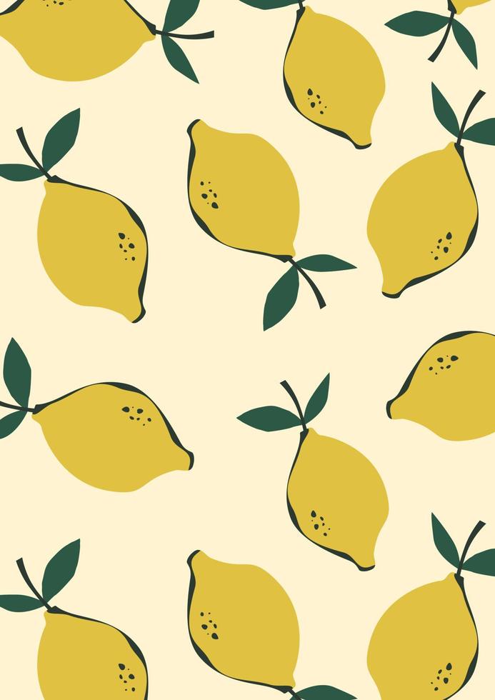 lemon fruit pattern vector illustration