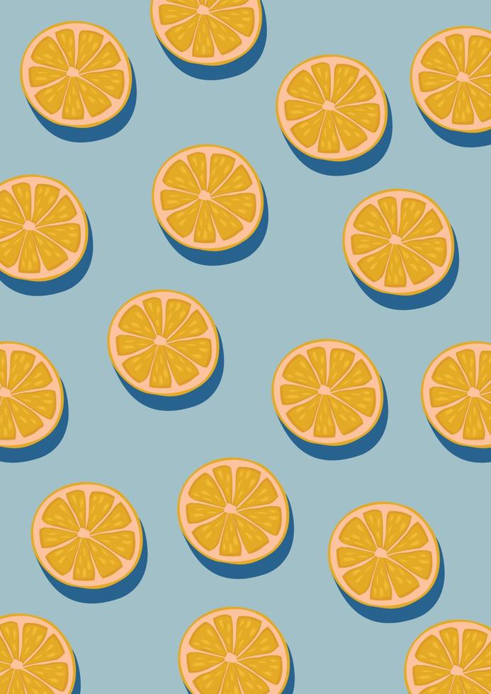 lemon slice fruit pattern vector illustration