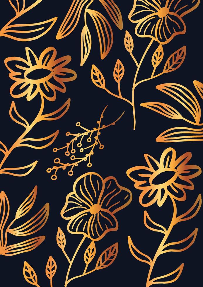 fondo de patrón floral dorado vector