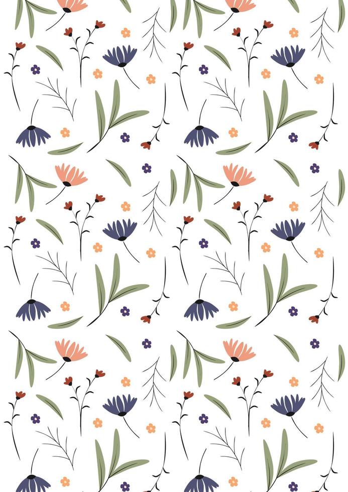 natural floral pattern background vector