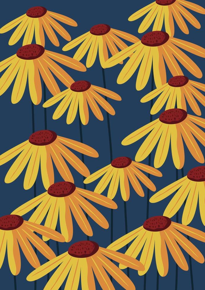 sun flower floral pattern background vector