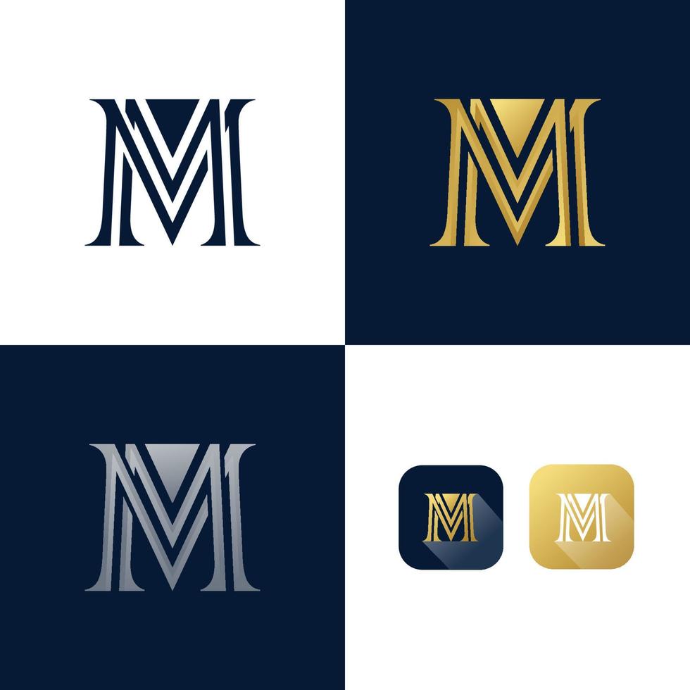 m logo design free vector