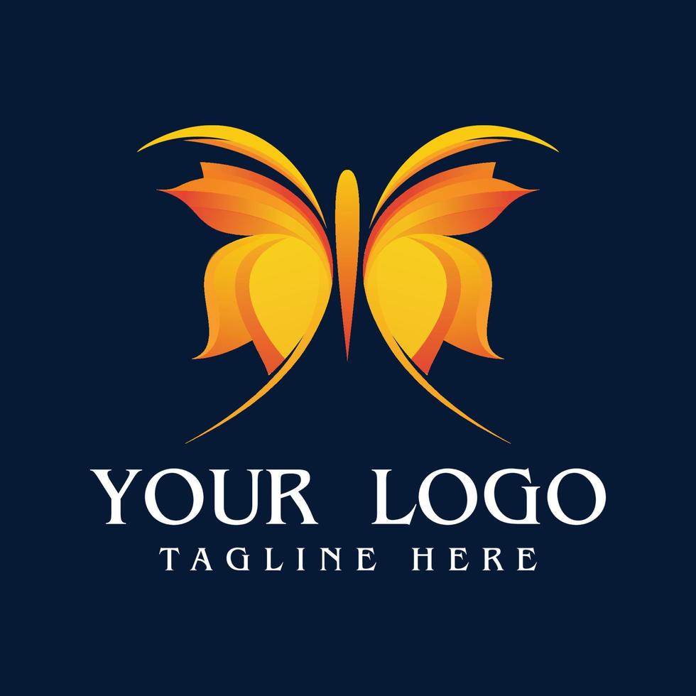 Impresionante concepto de logotipo de mariposa vector gratis