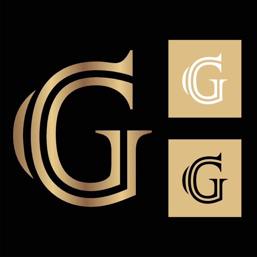 letra g oro logo vector libre