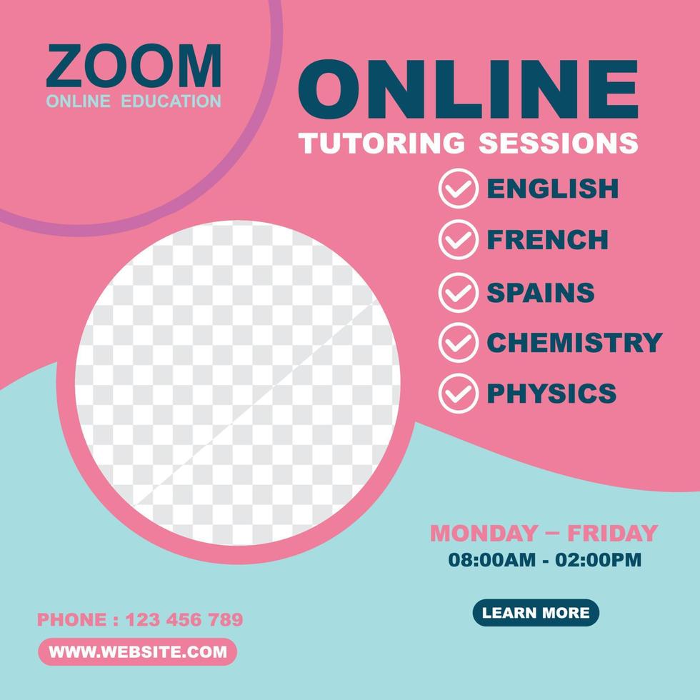 online tutoring sessions banner template vector