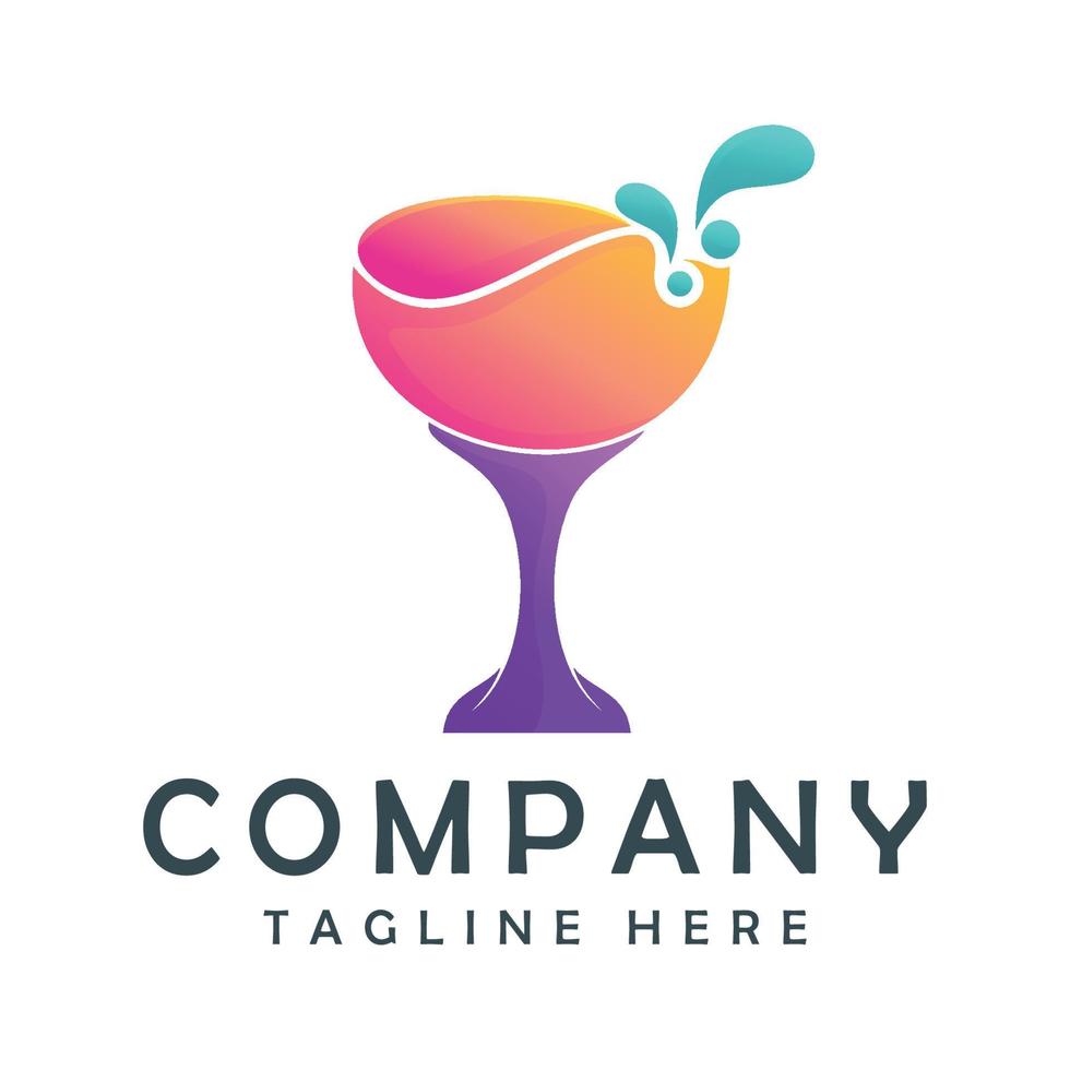 wine glass logo vector