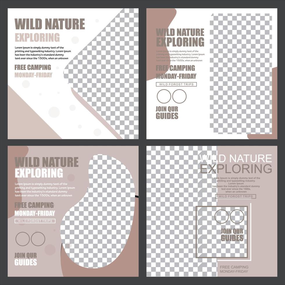 plantilla de banner de exploración de naturaleza salvaje vector