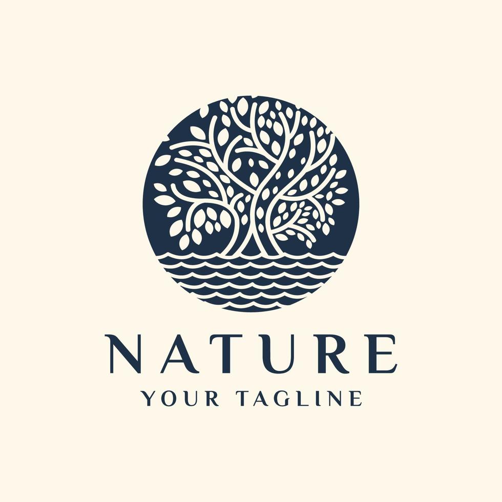 árbol naturaleza logo vector, ilustración descarga gratuita vector