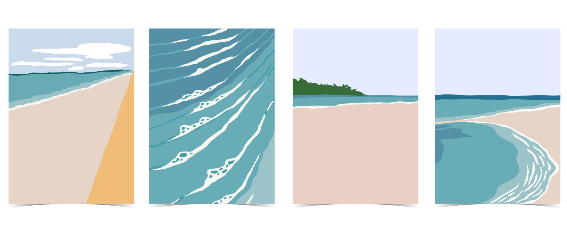 Beach postcard with sun,sea,sky and mountain in the daytime vector