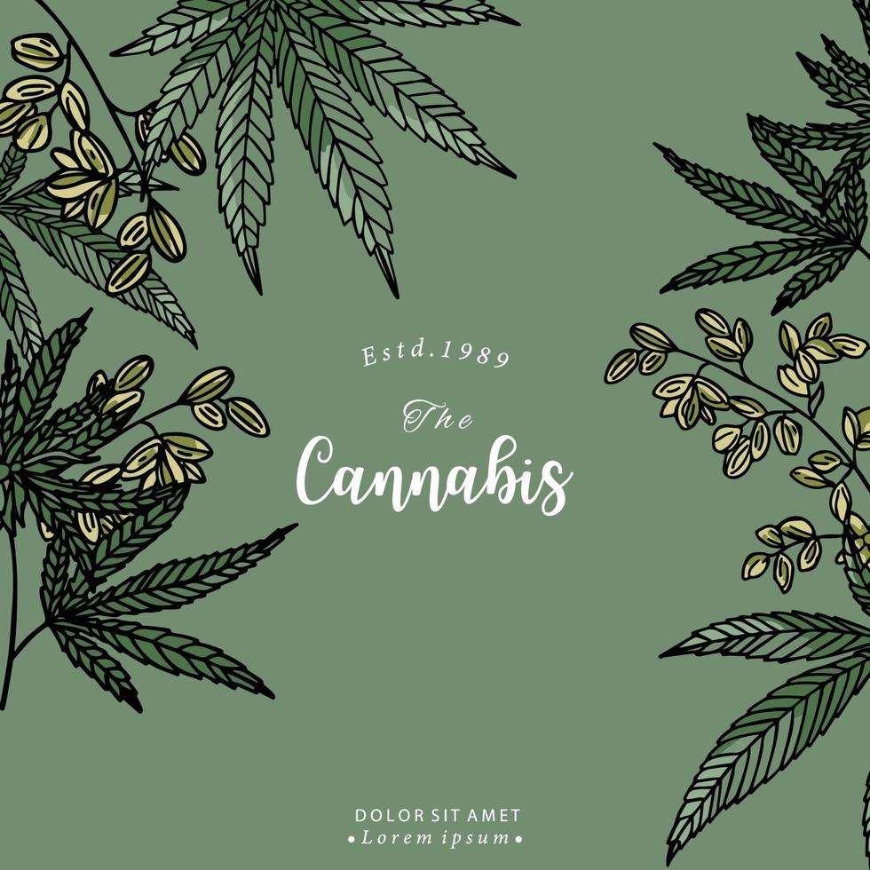 colección de fondo de cannabis verde vector