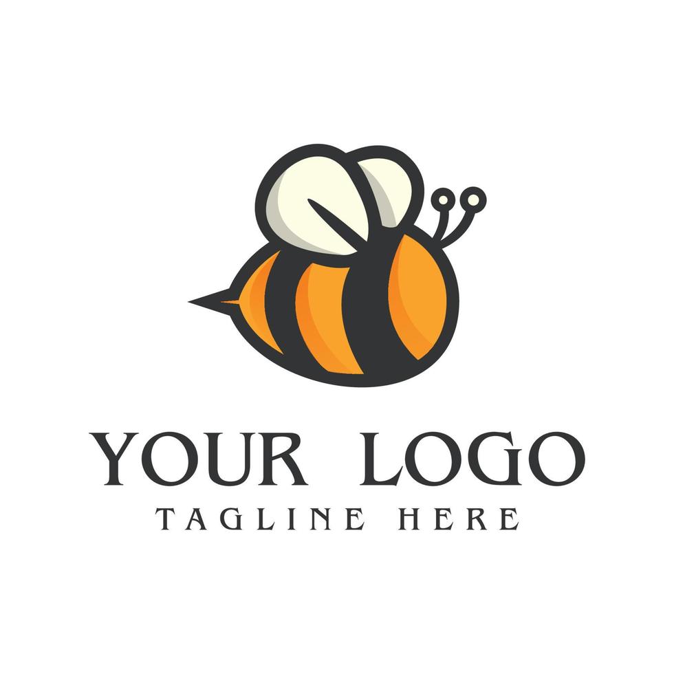 bee logo design free vector