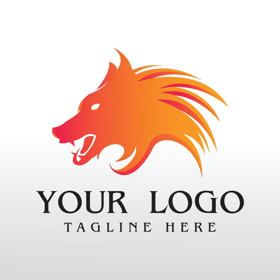 wolf colorfull logo designs vector