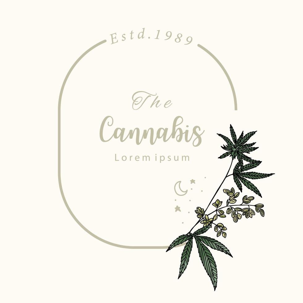 Collection of green cannabis background vector