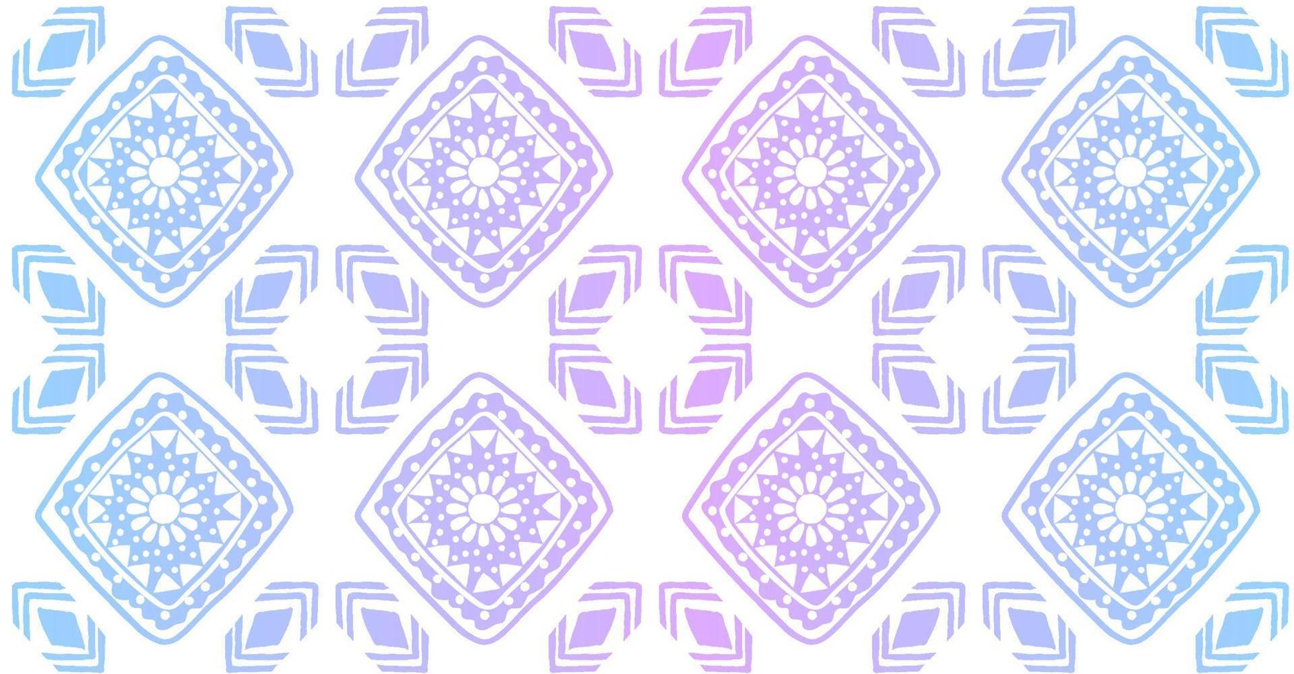 Blue violet rainbow geometric seamless pattern in African style with square,tribal and circle vector