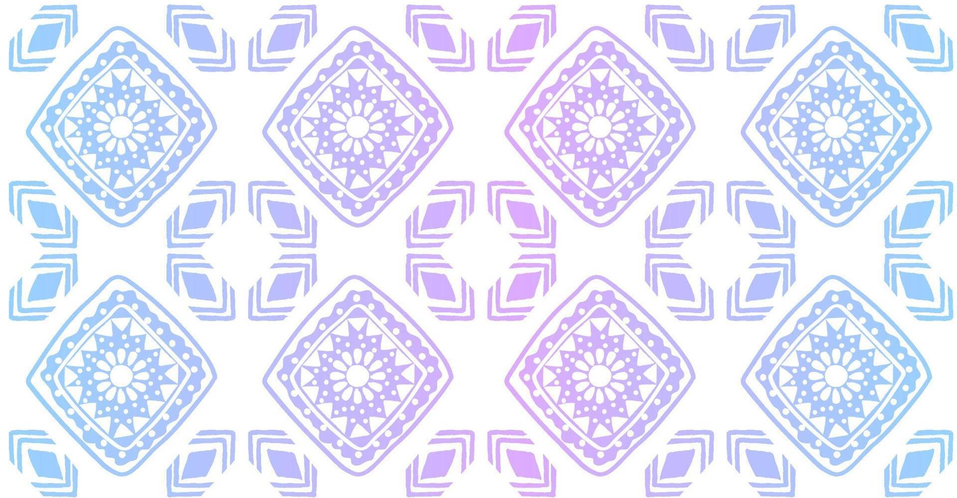 Blue violet rainbow geometric seamless pattern in African style with square,tribal and circle vector