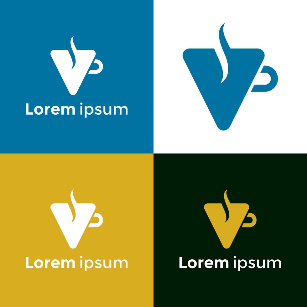 tea company logo vector template with V letter.